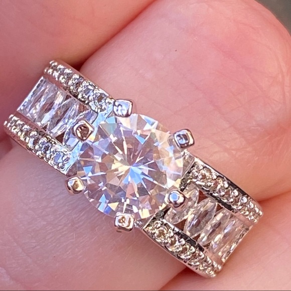 14kWhite Gold over 925 Diamond engagement ring - Picture 14 of 14